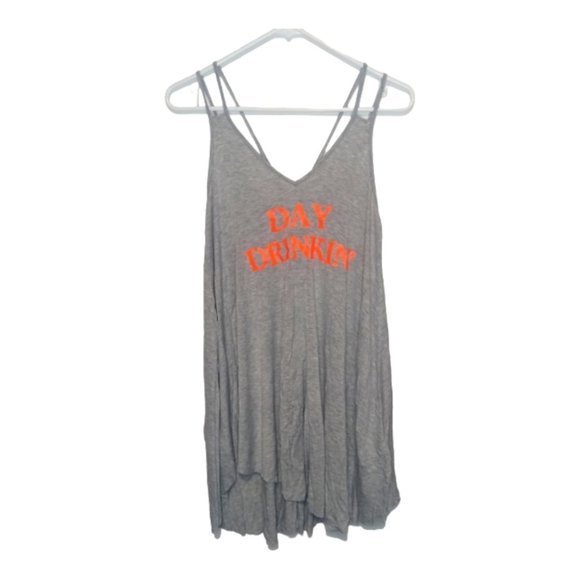 Forever 21 Sleveless Tunic Shirt Mini Dress Small‎ "day drinking" tequila time! - Picture 1 of 7